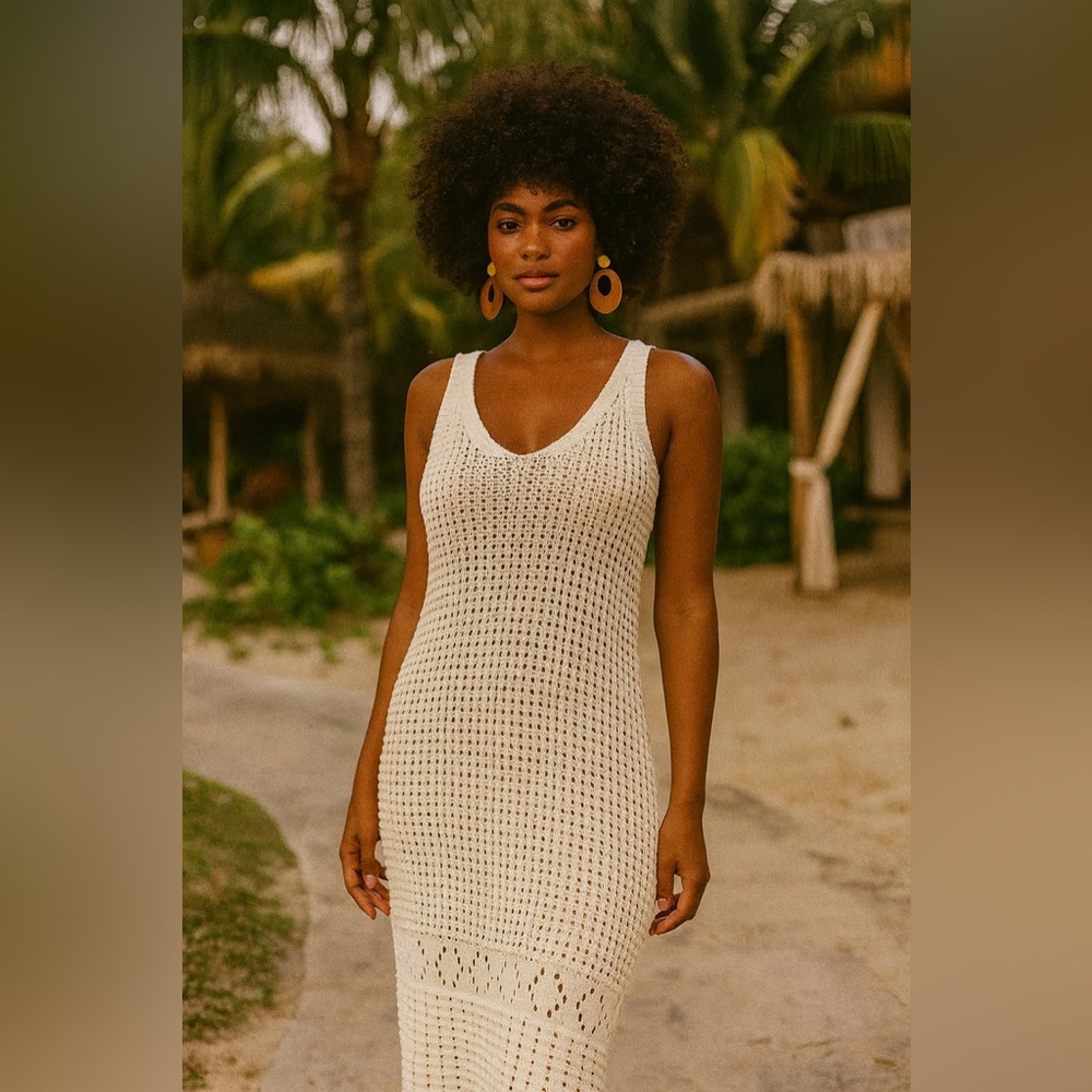 Cream  Dress Resort Wear/ Swim Coverup
